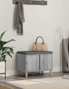 vidaXL Пейка за коридор с възглавница Сиво Сонома 60 x 38 x 46 см