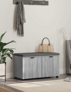 vidaXL Пейка за коридор с възглавница Сиво Сонома 80 x 38 x 46 см
