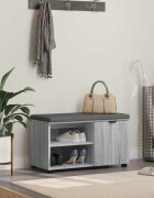 vidaXL Пейка за коридор с възглавница Сиво Сонома 80 x 38 x 46 см