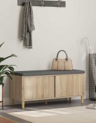 vidaXL Пейка за коридор с възглавница Сонома дъб 100 x 38 x 46 см