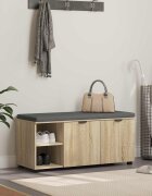 vidaXL Пейка за коридор с възглавница Сонома дъб 100 x 38 x 46 см
