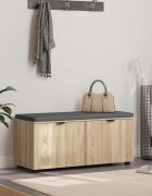 vidaXL Пейка за коридор с възглавница Сонома дъб 100 x 38 x 46 см