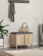 vidaXL Пейка за коридор с възглавница Сонома дъб 60 x 38 x 46 см