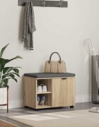 vidaXL Пейка за коридор с възглавница Сонома дъб 60 x 38 x 46 см