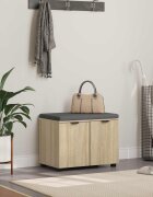 vidaXL Пейка за коридор с възглавница Сонома дъб 60 x 38 x 46 см