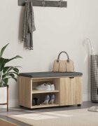 vidaXL Пейка за коридор с възглавница Сонома дъб 80 x 38 x 46 см