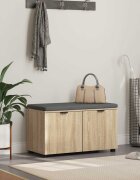 vidaXL Пейка за коридор с възглавница Сонома дъб 80 x 38 x 46 см