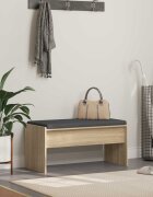 vidaXL Пейка за коридор с възглавница Сонома дъб 83 x 38 x 40 см