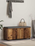 vidaXL Пейка за коридор с възглавница Старо дърво 100 x 38 x 46 см