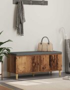 vidaXL Пейка за коридор с възглавница Старо дърво 100 x 38 x 46 см
