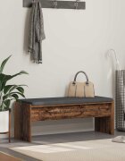 vidaXL Пейка за коридор с възглавница Старо дърво 103 x 38 x 40 см