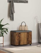 vidaXL Пейка за коридор с възглавница Старо дърво 60 x 38 x 46 см