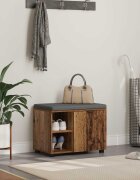 vidaXL Пейка за коридор с възглавница Старо дърво 60 x 38 x 46 см