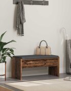 vidaXL Пейка за коридор с възглавница Старо дърво 83 x 38 x 40 см