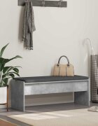 vidaXL Пейка за коридор с възглавница Циментено сиво 103 x 38 x 40 см