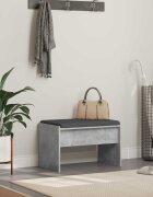 vidaXL Пейка за коридор с възглавница Циментено сиво 63 x 38 x 40 см