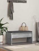 vidaXL Пейка за коридор с възглавница Циментено сиво 83 x 38 x 40 см