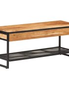 vidaXL Пейка за обувки 110x35x45 см масивно дърво акация и желязо