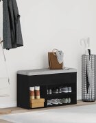 vidaXL Пейка за обувки 80 x 30 x 45 cm Инженерна дървесина Черния дъб