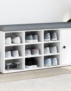 vidaXL Пейка за обувки бяла 102x32x50 см инженерно дърво
