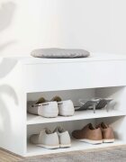 vidaXL Пейка за обувки бяла 60x30x45 см инженерно дърво
