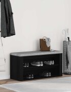 vidaXL Пейка за обувки черен дъб 100x35x45 см инженерно дърво