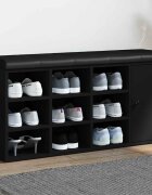 vidaXL Пейка за обувки черна 102x32x50 см инженерно дърво