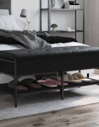 vidaXL Пейка за обувки черна 102x42x45 см инженерно дърво