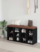 vidaXL Пейка за обувки черна 103x30x48 см инженерно дърво