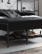 vidaXL Пейка за обувки черна 82x42x45 см инженерно дърво