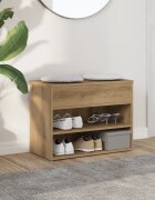 vidaXL Пейка за обувки Дъб артизан 60x30x45 см Инженерна дървесина