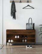 vidaXL Пейка за обувки кафяв дъб 102x35x55 см инженерно дърво
