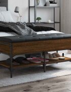 vidaXL Пейка за обувки кафяв дъб 102x42x45 см инженерно дърво