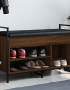 vidaXL Пейка за обувки кафяв дъб 855x32x575 см инженерно дърво
