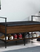 vidaXL Пейка за обувки кафяв дъб 855x42x575 см инженерно дърво