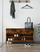 vidaXL Пейка за обувки опушен дъб 102x35x55 см инженерно дърво