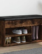 vidaXL Пейка за обувки опушен дъб 82x32x455 см инженерно дърво