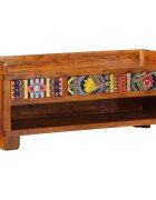 vidaXL Пейка за обувки с чекмедже Меден кафяв 100 x 35 x 45 см