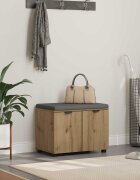 vidaXL Пейка за обувки с възглавница Дъб артизан 60 x 38 x 46 см