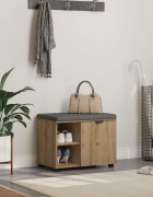 vidaXL Пейка за обувки с възглавница Дъб артизан 60 x 38 x 46 см