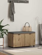 vidaXL Пейка за обувки с възглавница Дъб артизан 80 x 38 x 46 cm