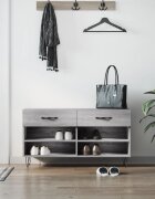 vidaXL Пейка за обувки сив сонома 102x35x55 см инженерно дърво