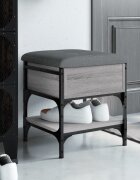 vidaXL Пейка за обувки сив сонома 42x42x45 см инженерно дърво