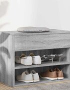 vidaXL Пейка за обувки сив сонома 60x30x45 см инженерно дърво