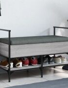 vidaXL Пейка за обувки сив сонома 855x42x575 см инженерно дърво