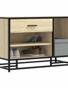 vidaXL Пейка за обувки Sonoma Oak Инженерна дървесина и метал