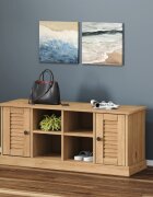 vidaXL Пейка за обувки VIGO 106x35x45 см бор масив