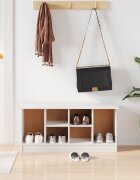 vidaXL Пейка за обувки VIGO бяла 100x35x45 см бор масив
