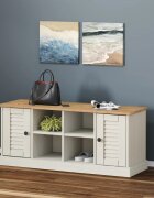 vidaXL Пейка за обувки VIGO бяла 106x35x45 см бор масив