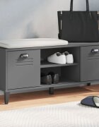 vidaXL Пейка за обувки VIKEN антрацит 106x35x45 см инженерно дърво